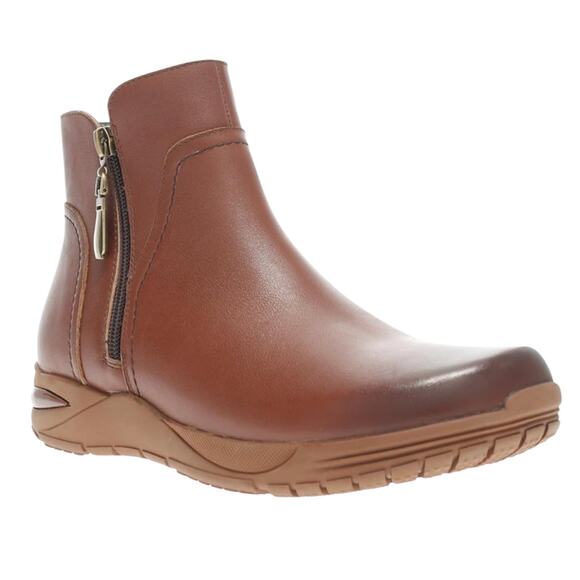 Propet Women's Delphi Leather Ankle Booties Brown Size 8 1/2 XXW - Picture 1 of 5
